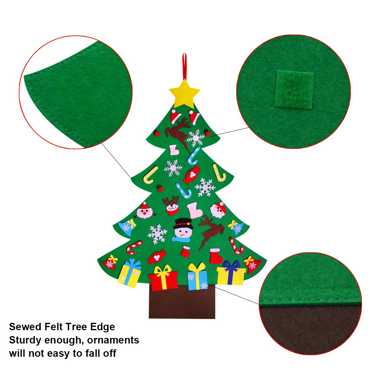 TOYMYTOY 1 セット　フェルト　クリスマスツリー Amazon.co.jp: 4フィート DIY フェルトクリスマスツリーセット